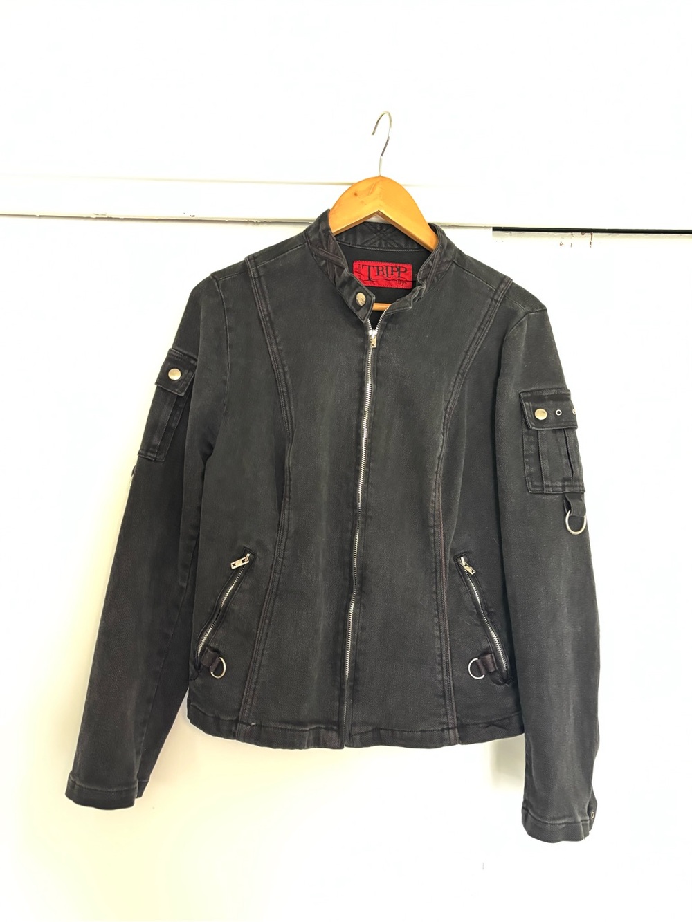 Tripp NYC Black denim jacket size 2